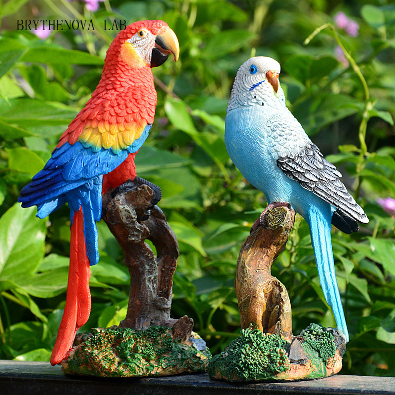Bonsai Garden Wall - Resin Parrot Statue Ornament Outdoor Garden