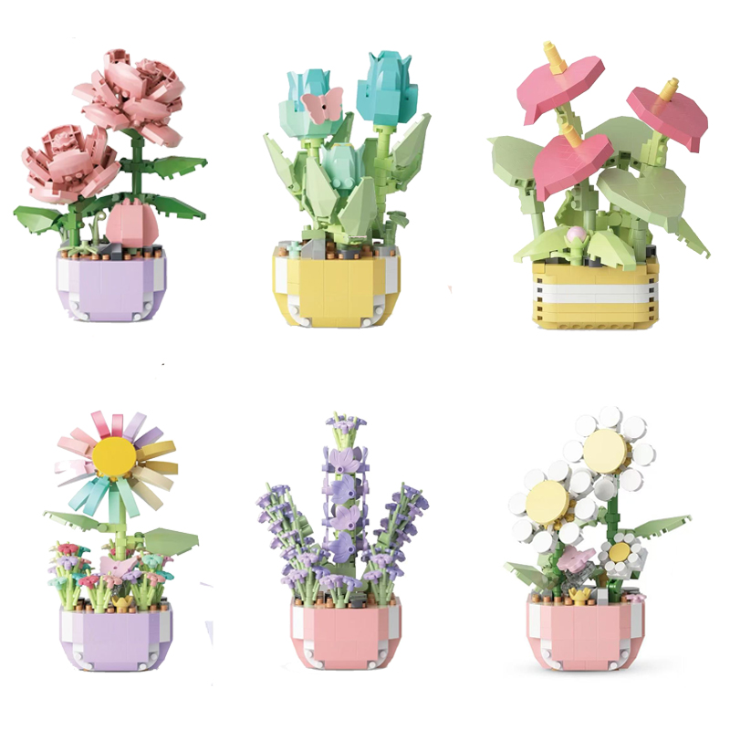 Mini Potted Flowers Building B - đánh giá và giá Bonsai Garden Lego Set