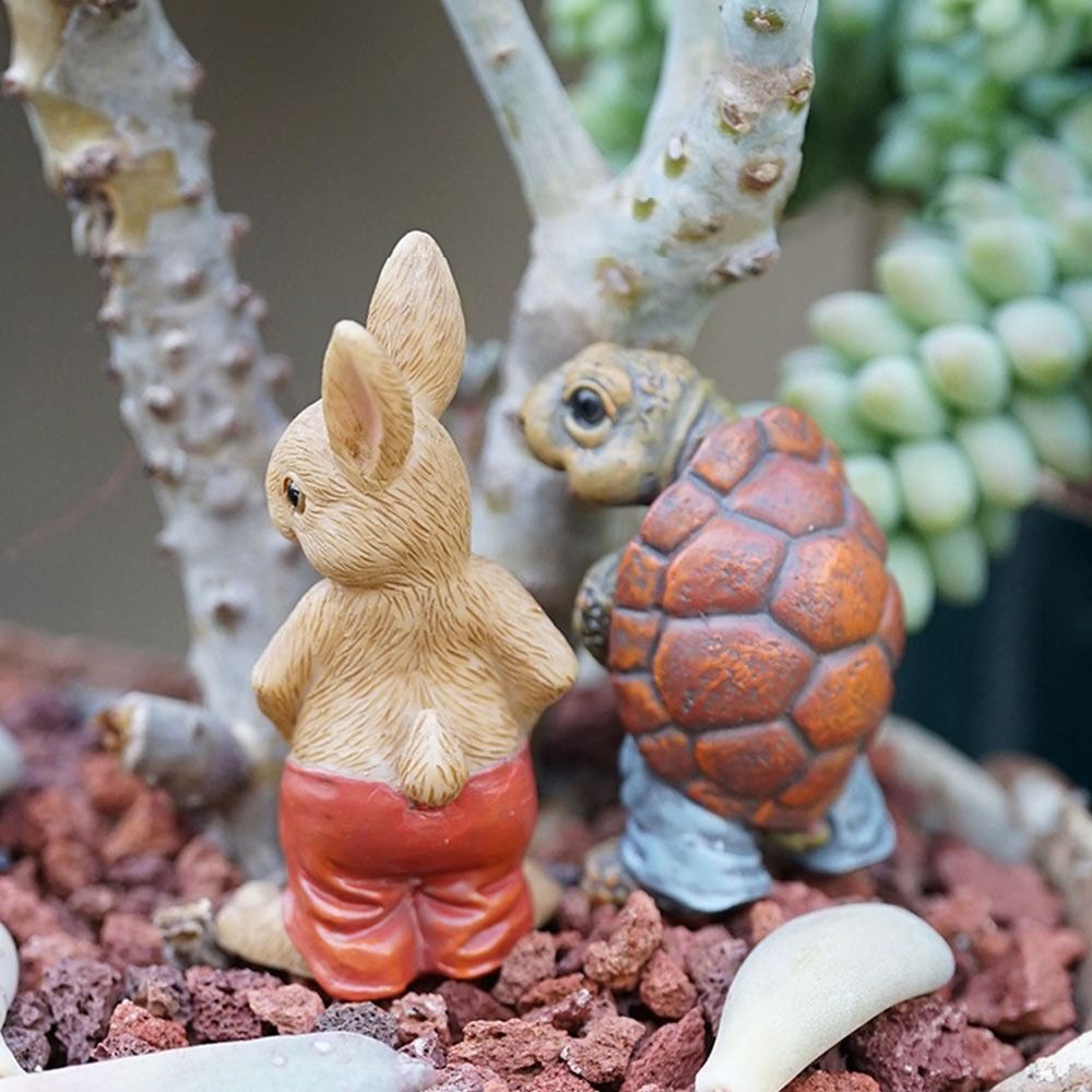 Multicolor Cartoon Rabbit Figu - đánh giá và giá Landscape Bonsai Garden