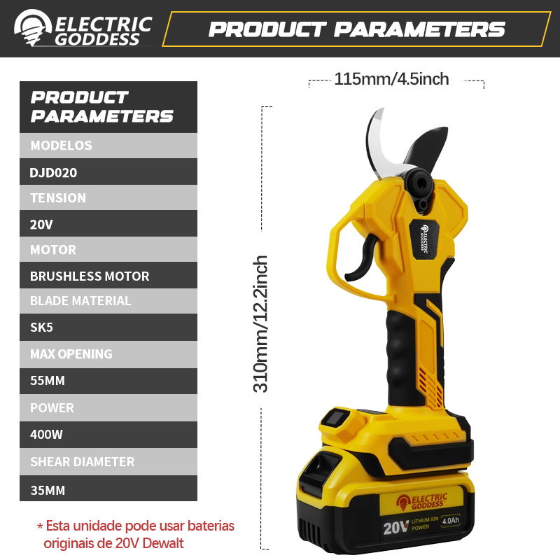 Brushless 55mm Electric Prunin - đánh giá và giá Bonsai Garden Tools