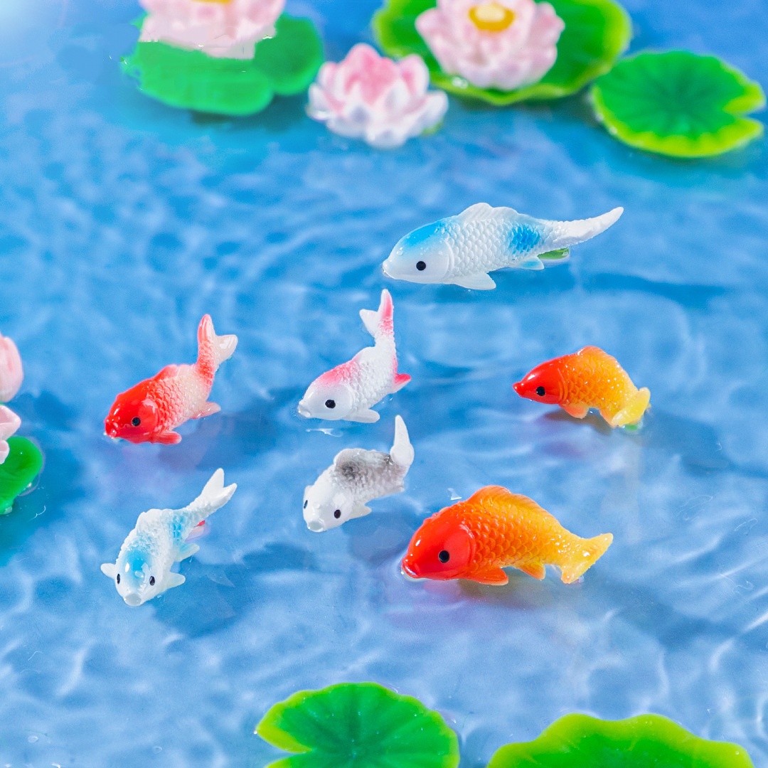 10PCS Mini Koi Fish Resin Gold - đánh giá và giá Landscape Bonsai Garden