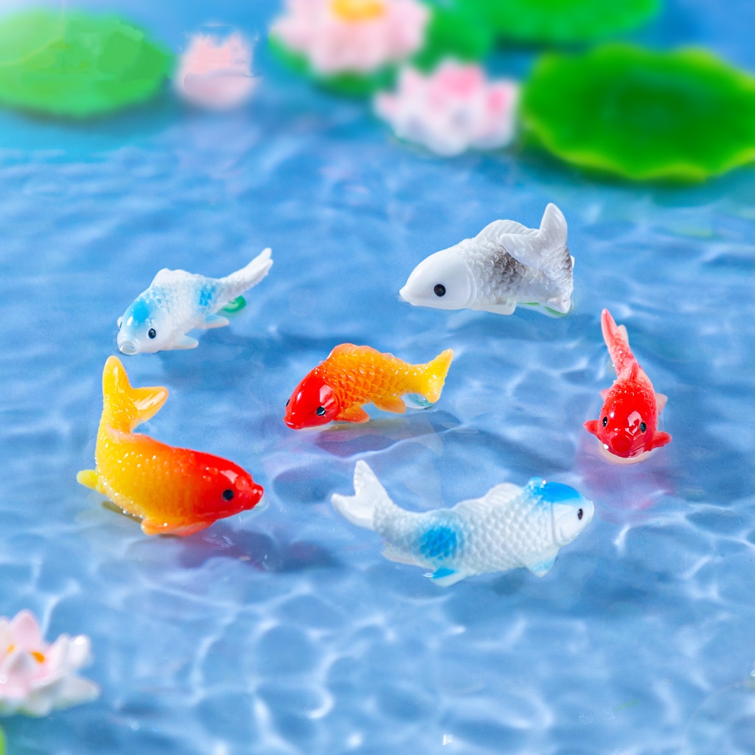 10PCS Mini Koi Fish Resin Gold - đánh giá và giá Landscape Bonsai Garden