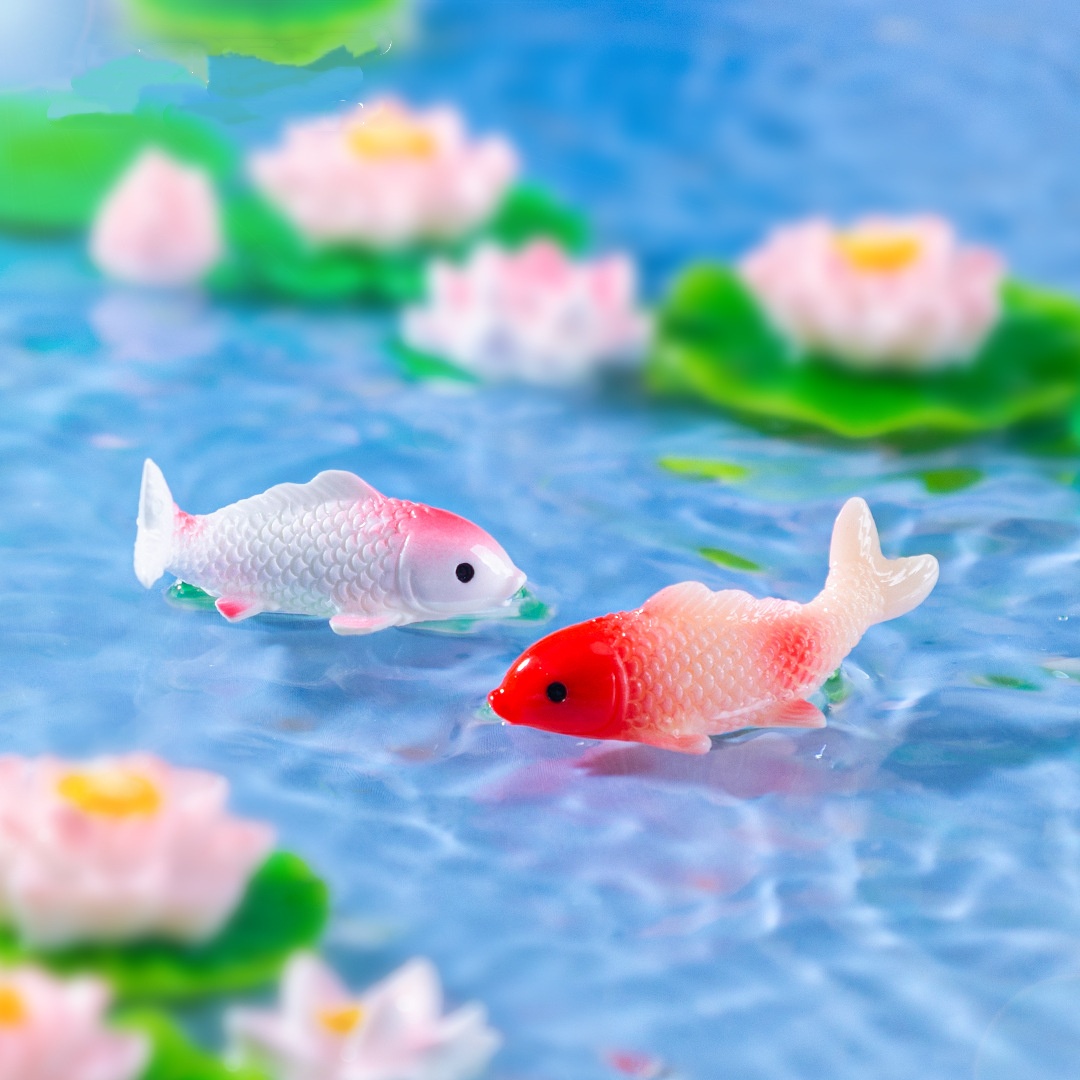 10PCS Mini Koi Fish Resin Gold - đánh giá và giá Landscape Bonsai Garden