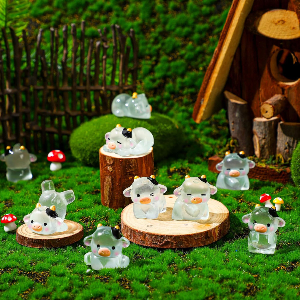 24Pcs Mini Luminous Cow Figuri - đánh giá và giá Bonsai Garden Ideas