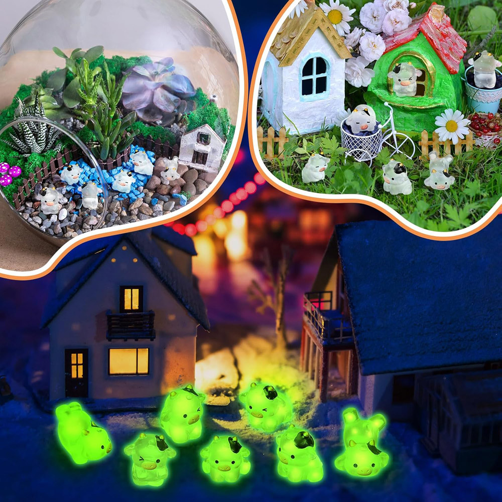 24Pcs Mini Luminous Cow Figuri - đánh giá và giá Bonsai Garden Ideas