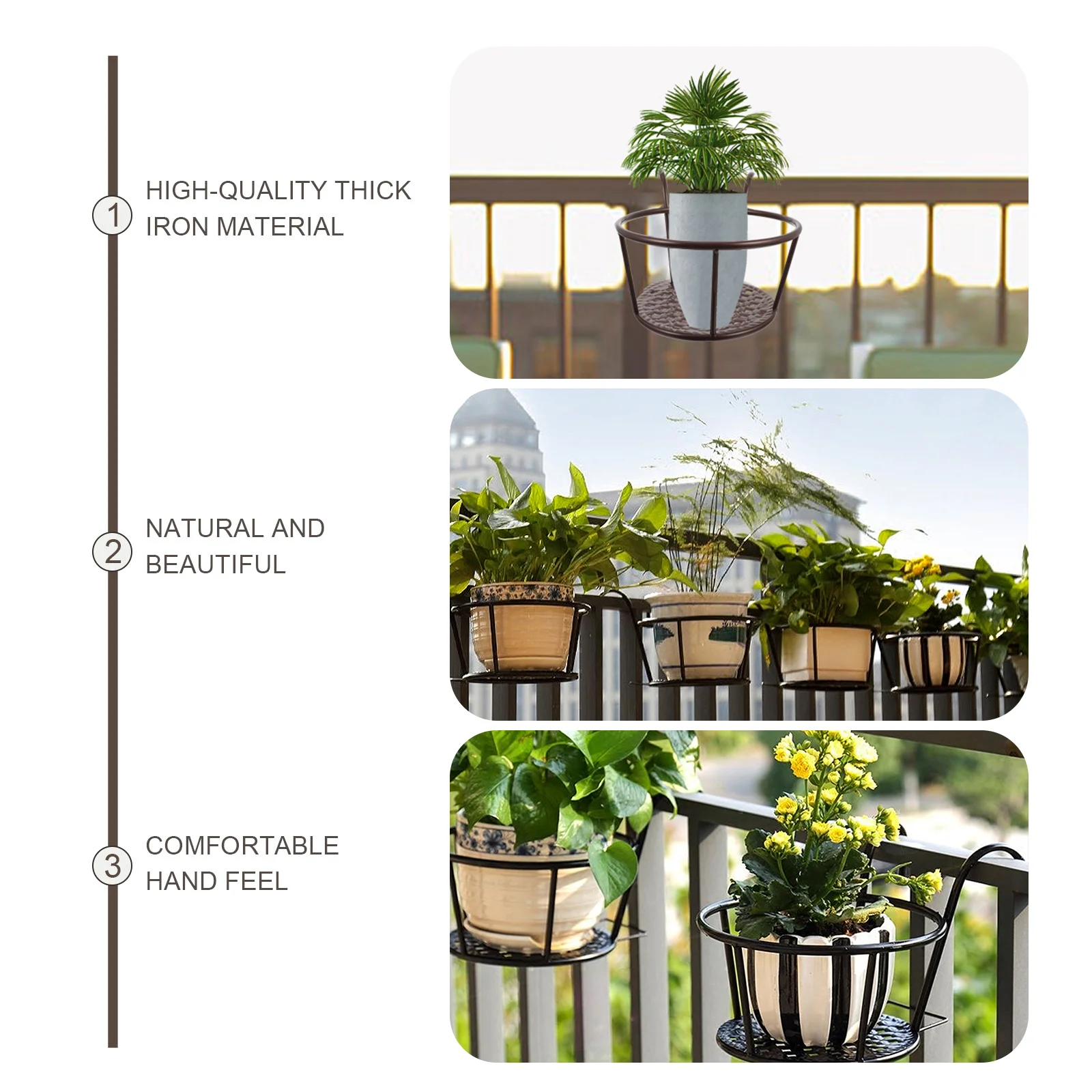 2 Pcs Iron Flower Pot Stand Wa - đánh giá và giá Bonsai Garden Wall