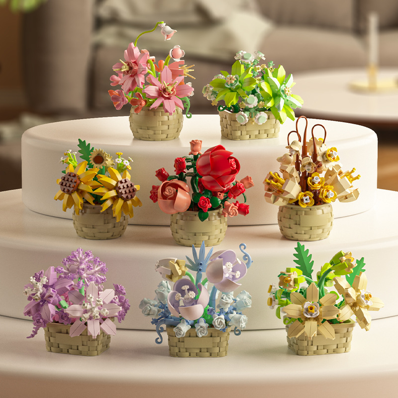 DIY MOC Potted Rose Sunflower  - đánh giá và giá Bonsai Garden Lego Set