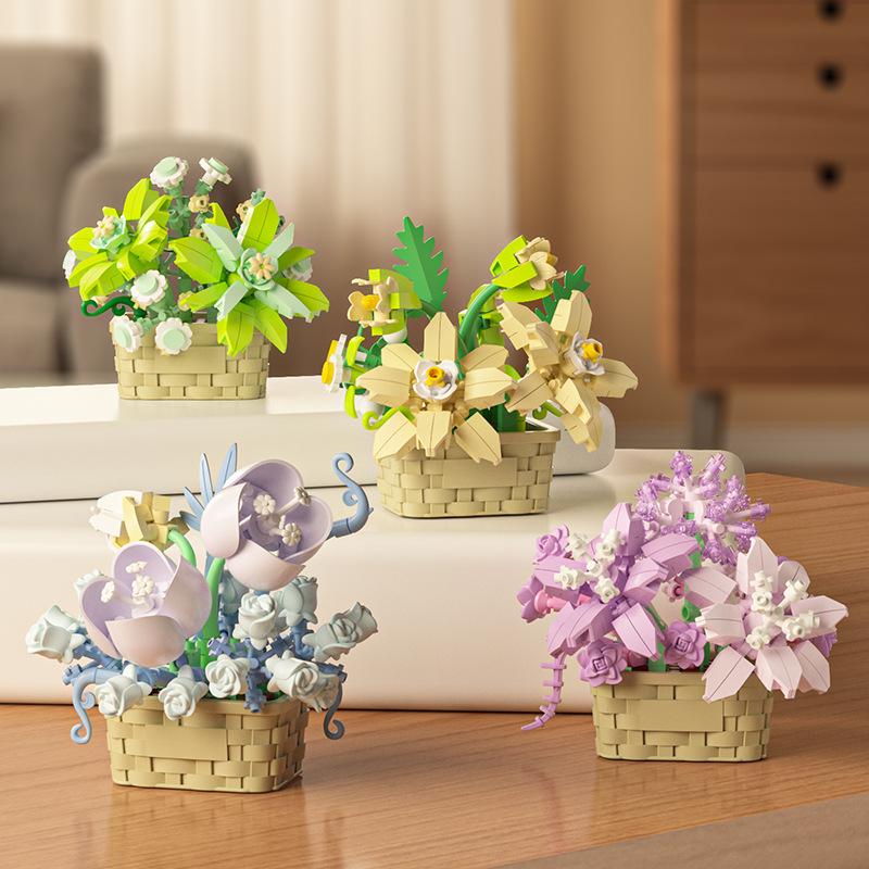 DIY MOC Potted Rose Sunflower  - đánh giá và giá Bonsai Garden Lego Set
