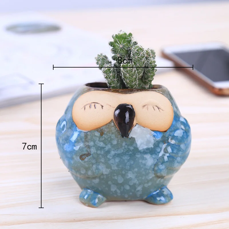 Mini Ceramic Owl Succulent Pla - đánh giá và giá Bonsai Garden Wall