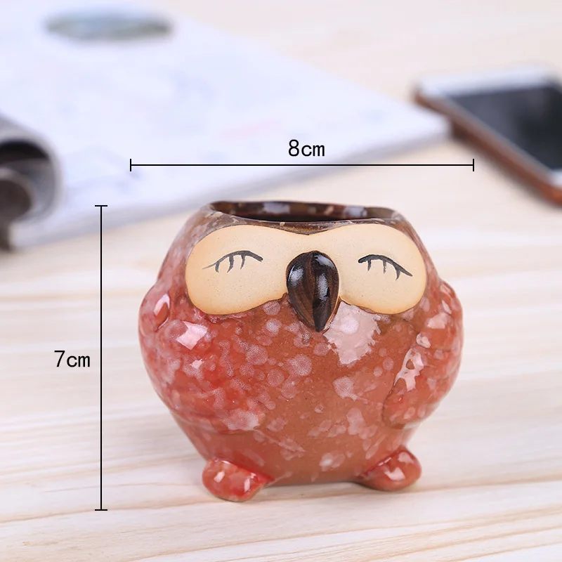 Mini Ceramic Owl Succulent Pla - đánh giá và giá Bonsai Garden Wall